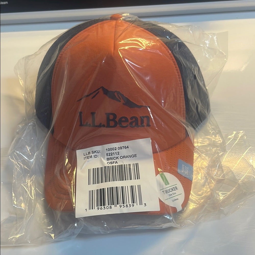 L.L. Bean Orange and Black Trucker Hat